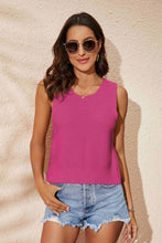 Load image into Gallery viewer, Buttoned Cutout Ribbed Trim Knit Tank