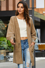 Load image into Gallery viewer, Drop Shoulder Ribbed Trim Open Front Cardigan