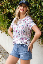 Load image into Gallery viewer, Floral Round Neck Short Sleeve Tee