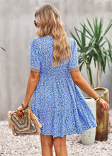Load image into Gallery viewer, Floral Buttoned Puff Sleeve Dress
