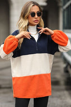 Load image into Gallery viewer, Color Block Quarter Zip Sweatshirt