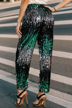 Load image into Gallery viewer, Sequin Contrast High Waist Pants