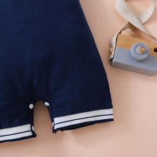 Load image into Gallery viewer, Embroidered Collared Neck Short Sleeve Romper