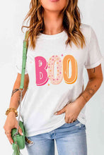Load image into Gallery viewer, Round Neck Short Sleeve BOO Graphic T-Shirt