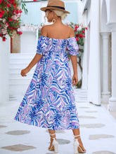 Load image into Gallery viewer, Floral Smocked Flounce Sleeve Midi Dress