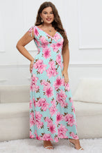 Load image into Gallery viewer, Full Size Floral Surplice Neck Maxi Dress