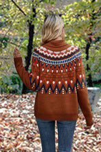 Load image into Gallery viewer, Geometric Turtleneck Long Sleeve Sweater