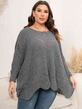 Load image into Gallery viewer, Plus Size Round Neck Batwing Sleeve Sweater