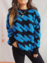 Load image into Gallery viewer, Ribbed Striped Dropped Shoulder Sweater