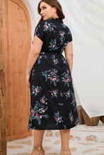 Load image into Gallery viewer, Plus Size Floral Johnny Collar Short Sleeve Dress