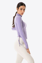 Load image into Gallery viewer, Side Drawstring Zip-Up Sports Jacket