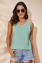 Load image into Gallery viewer, Buttoned Cutout Ribbed Trim Knit Tank