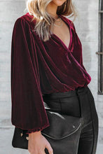 Load image into Gallery viewer, Surplice Smocked Long Sleeve Bodysuit