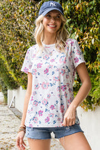 Load image into Gallery viewer, Floral Round Neck Short Sleeve Tee