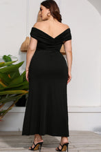Load image into Gallery viewer, Plus Size Crossover Off-Shoulder Split Dress