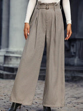 Load image into Gallery viewer, Plaid Wide Leg Pants With Belt