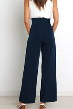 Load image into Gallery viewer, Tie Front Paperbag Wide Leg Pants