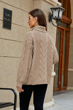 Load image into Gallery viewer, Cable-Knit Turtleneck Sweater