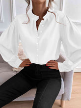 Load image into Gallery viewer, Mock Neck Button Front Shirt