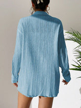 Load image into Gallery viewer, Textured Buttoned Shirt and Shorts Set