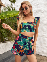 Load image into Gallery viewer, Printed Square Neck Top and Shorts Set