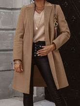 Load image into Gallery viewer, Collared Neck Button Up Long Sleeve Coat
