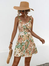 Load image into Gallery viewer, Printed Ruffled Surplice Wide Strap Mini Dress