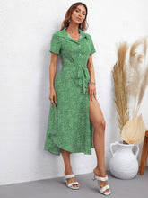 Load image into Gallery viewer, Printed Short Sleeve Collared Dress