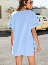 Load image into Gallery viewer, High-Low Side Slit V-Neck Tee