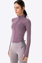 Load image into Gallery viewer, Side Drawstring Zip-Up Sports Jacket