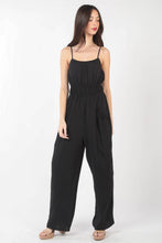 Load image into Gallery viewer, VERY J Pintuck Detail Woven Sleeveless Jumpsuit