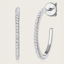 Load image into Gallery viewer, Inlaid Moissanite 925 Sterling Silver C-Hoop Earrings