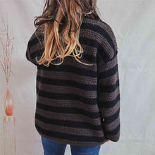 Load image into Gallery viewer, Striped Round Neck Long Sleeve Sweater