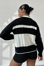 Load image into Gallery viewer, Cable-Knit Color Block Raglan Sleeve Cardigan