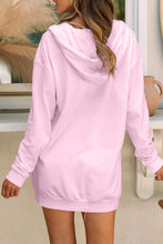 Load image into Gallery viewer, Drawstring Half Zip Hooded Dress
