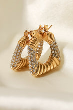 Load image into Gallery viewer, 18K Gold Plated Inlaid Cubic Zirconia Earrings