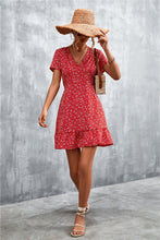Load image into Gallery viewer, Ditsy Floral V-Neck Short Sleeve Dress