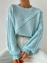 Load image into Gallery viewer, Round Neck Dropped Shoulder Sweater
