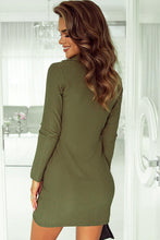 Load image into Gallery viewer, Button Up Ruched Long Sleeve Dress