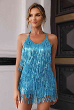 Load image into Gallery viewer, Halter Neck Backless Fringe Dress