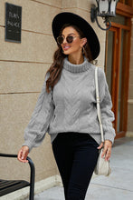 Load image into Gallery viewer, Cable-Knit Turtleneck Sweater
