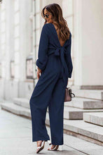 Load image into Gallery viewer, Cutout Long Sleeve Top and Wide Leg Pants Set