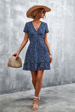 Load image into Gallery viewer, Ditsy Floral V-Neck Short Sleeve Dress