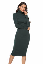 Load image into Gallery viewer, Ribbed Turtleneck Long Sleeve Dress