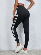 Load image into Gallery viewer, High Waist Striped Cropped Leggings