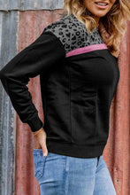 Load image into Gallery viewer, Plus Size Leopard Dropped Shoulder Sweatshirt