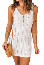 Load image into Gallery viewer, Openwork Sleeveless V-Neck Knit Dress