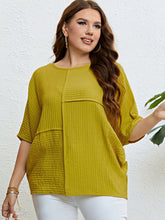 Load image into Gallery viewer, Plus Size Seam Detail Half Sleeve Top
