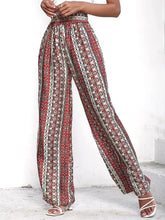 Load image into Gallery viewer, Printed Tie Waist Wide Leg Pants