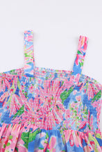 Load image into Gallery viewer, Floral Smocked Square Neck Jumpsuit with Pockets
